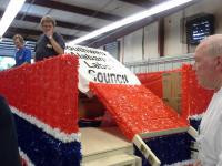 Decorating the Southwest Alabama Labor Council Float at UA Local 119.